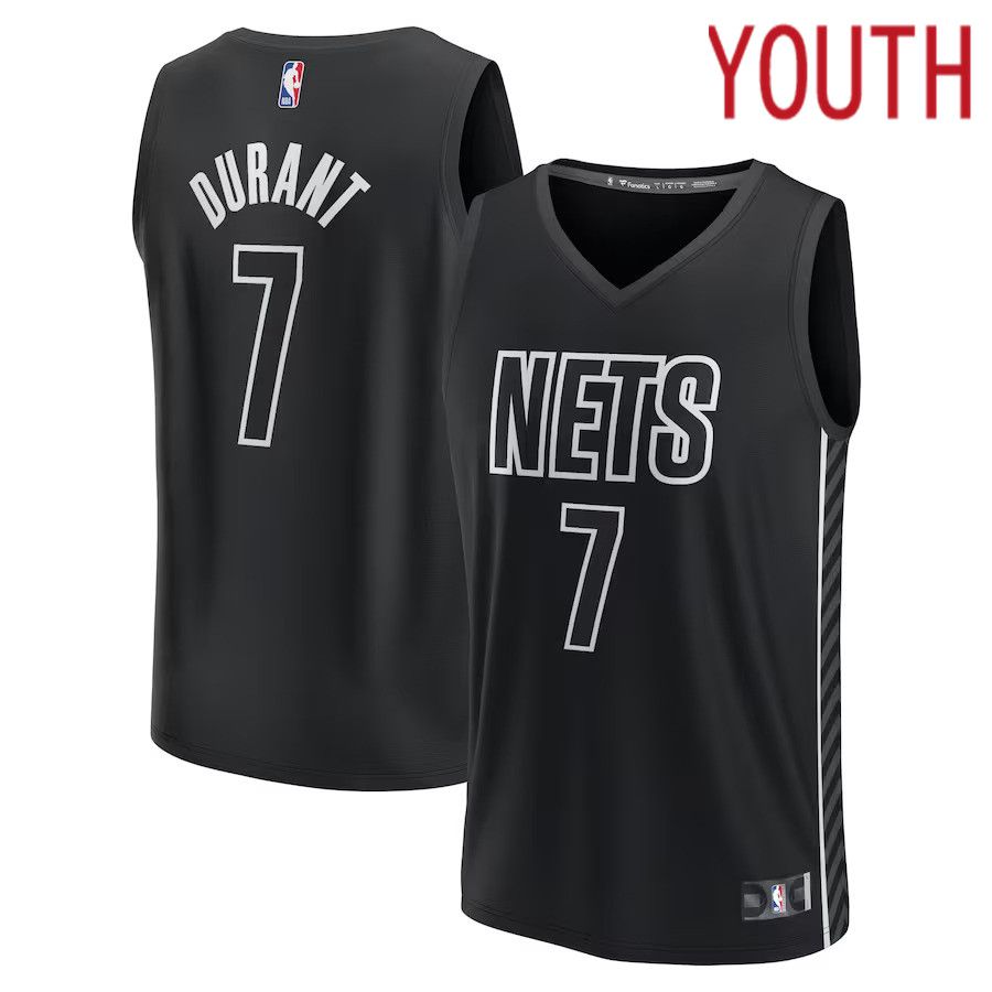 Youth Brooklyn Nets 7 Kevin Durant Fanatics Branded Black Fast Break Player NBA Jersey